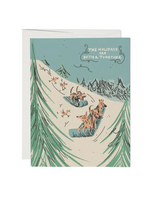 Red Cap Cards Holiday Card - Sled Dogs