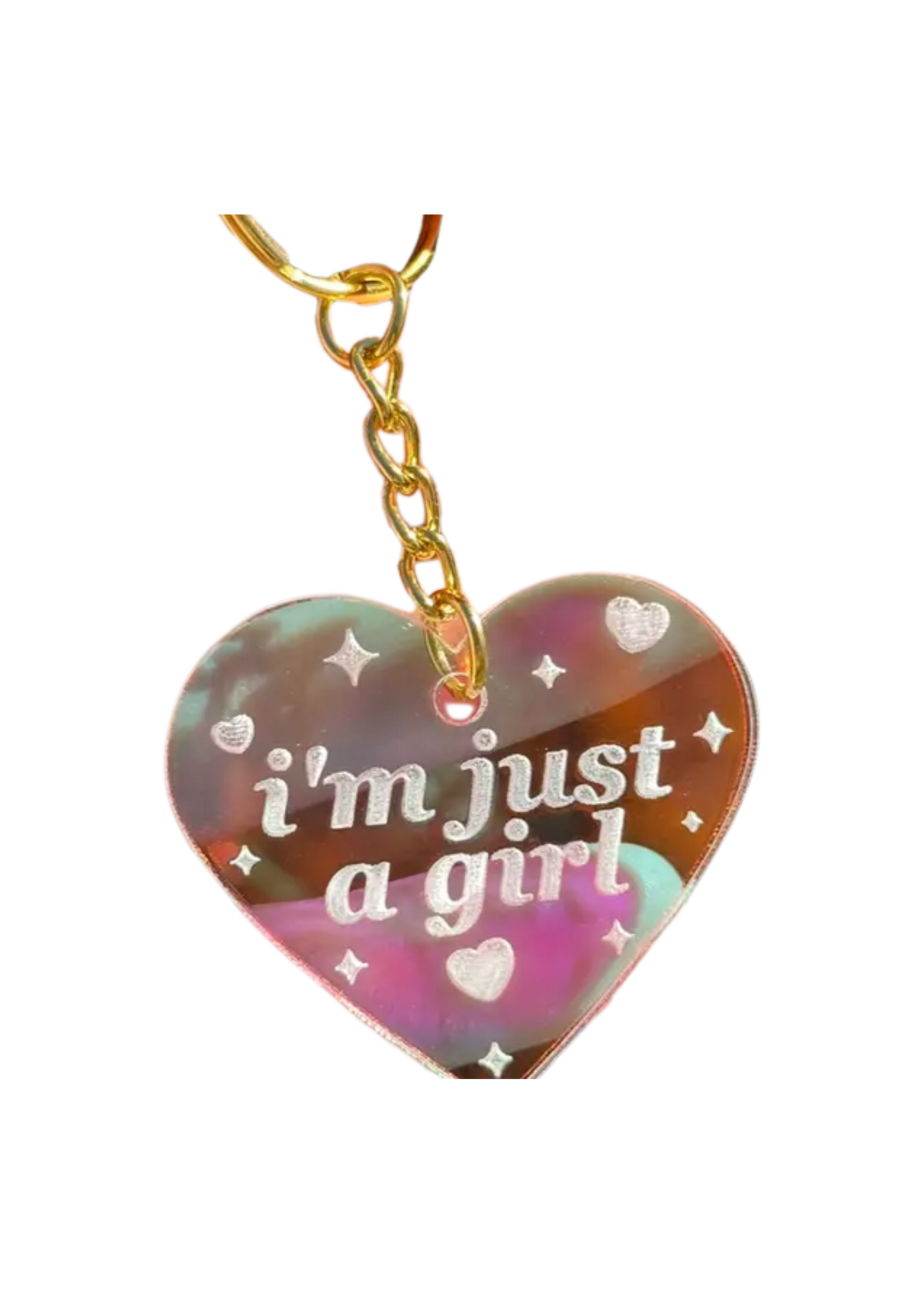 ShlemonArt Im Just A Girl Keychain