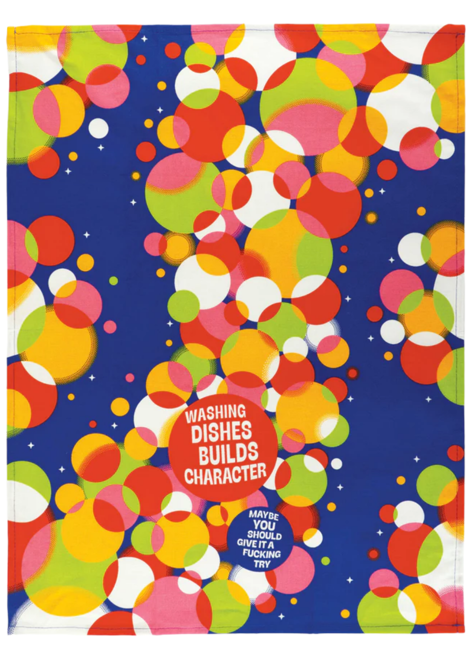 Blue Q Washing Dishes Builds Character Dish Towel