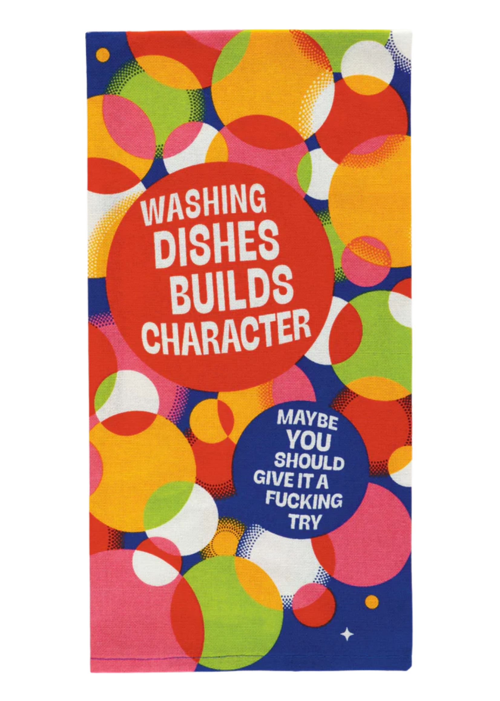 Blue Q Washing Dishes Builds Character Dish Towel