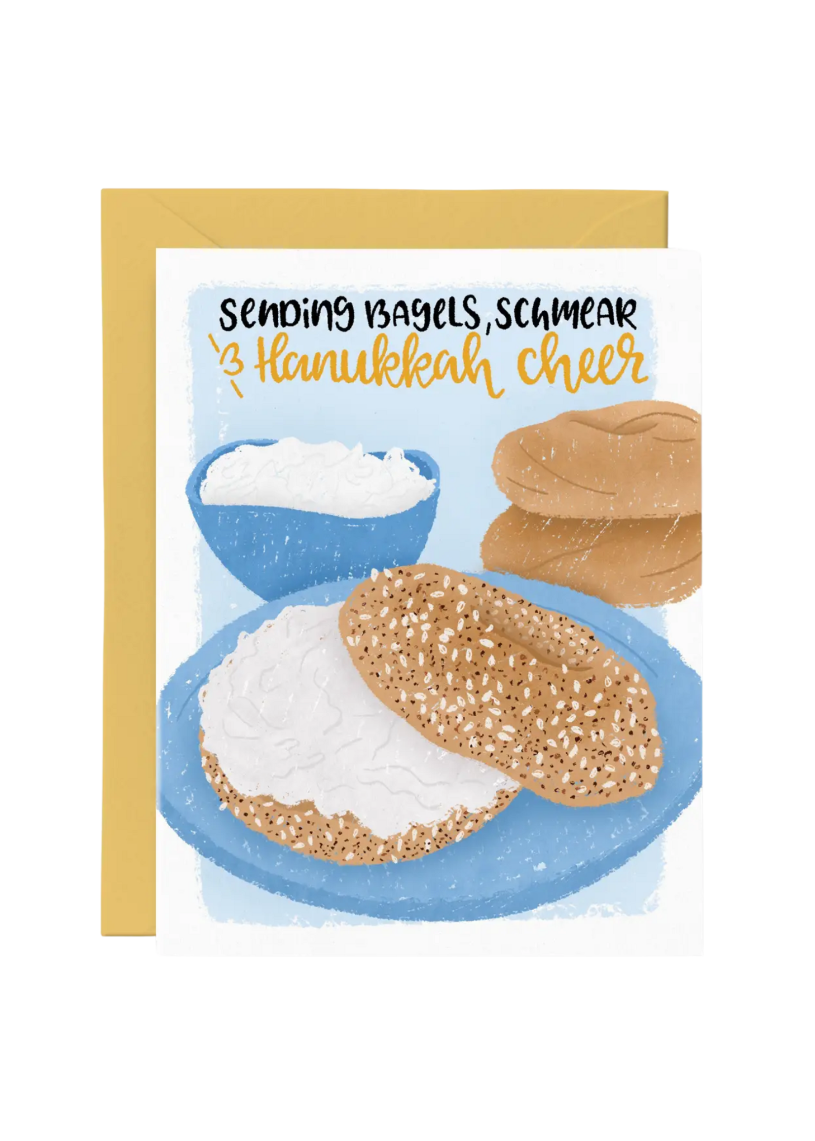 Paper Bunny Press Hanukkah Card - Bagels, Schmear And Hanukkah Cheer
