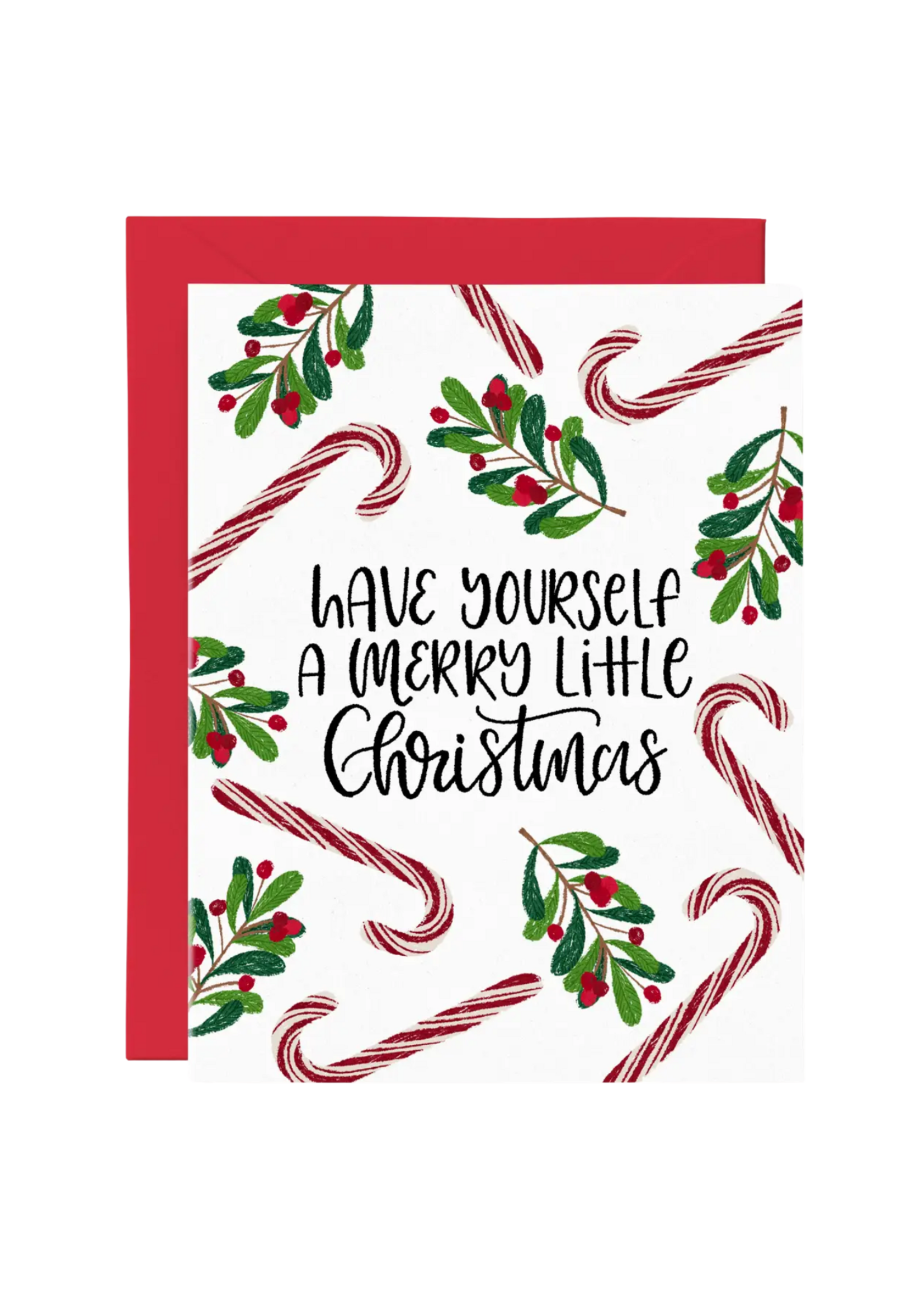 Paper Bunny Press Holiday Card - Candy Cane and Mistletoe
