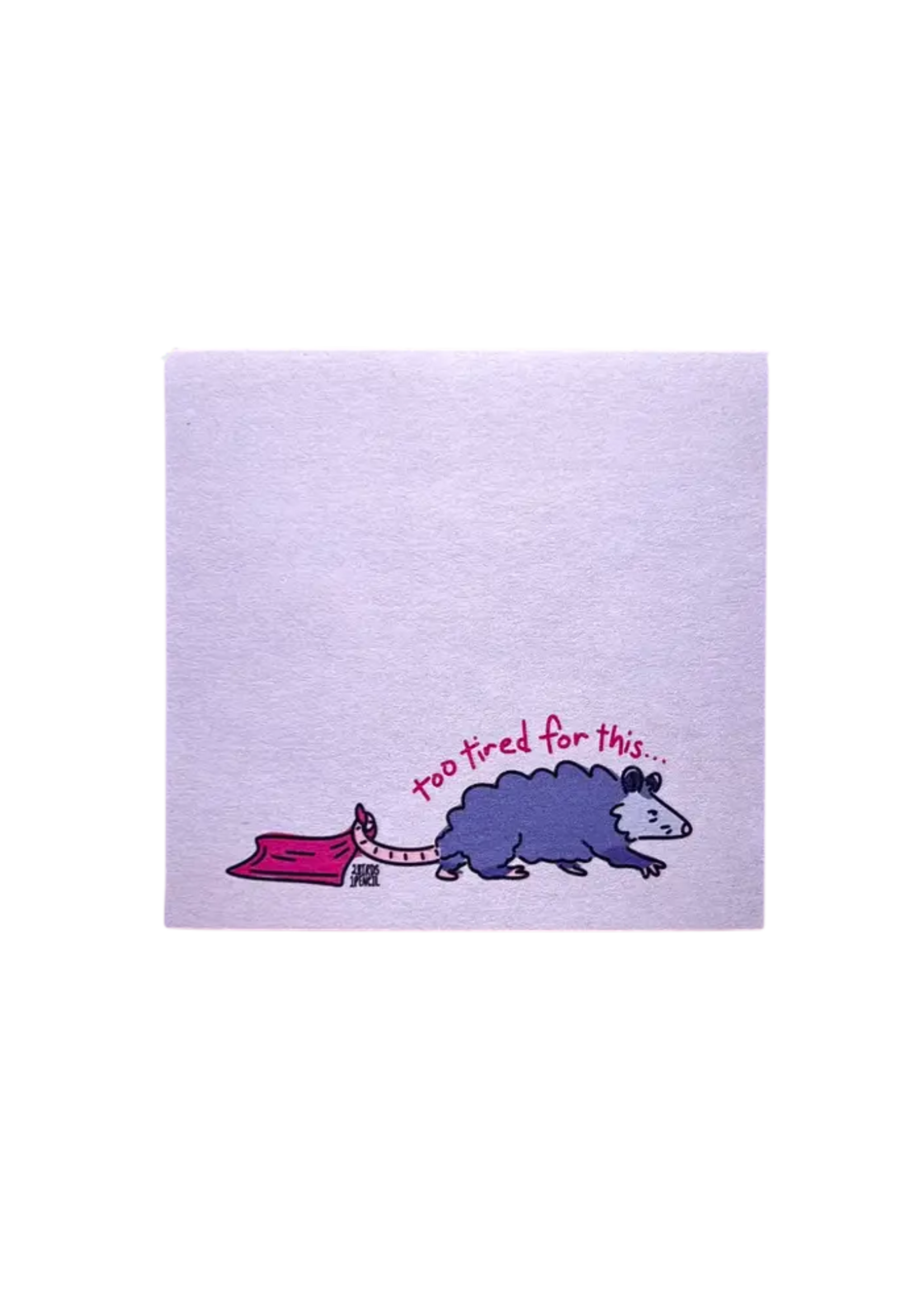 2Birds1Pencil Illustrations Tired Possum Sticky Notes