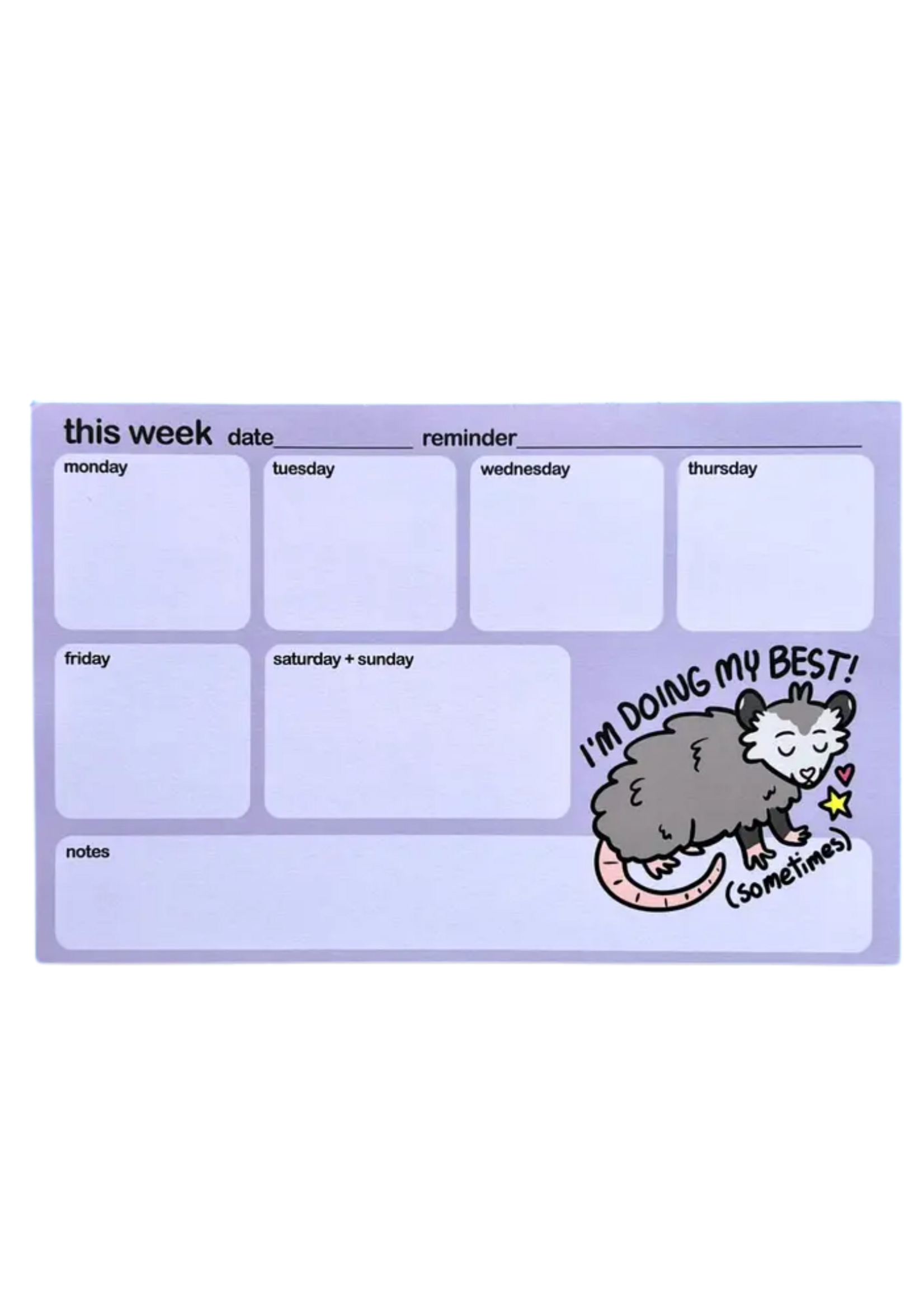 2Birds1Pencil Illustrations Doing My Best Weekly Planner Notepad