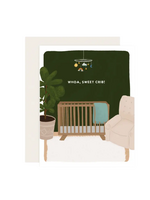Slightly Stationery Baby Card - Sweet Crib