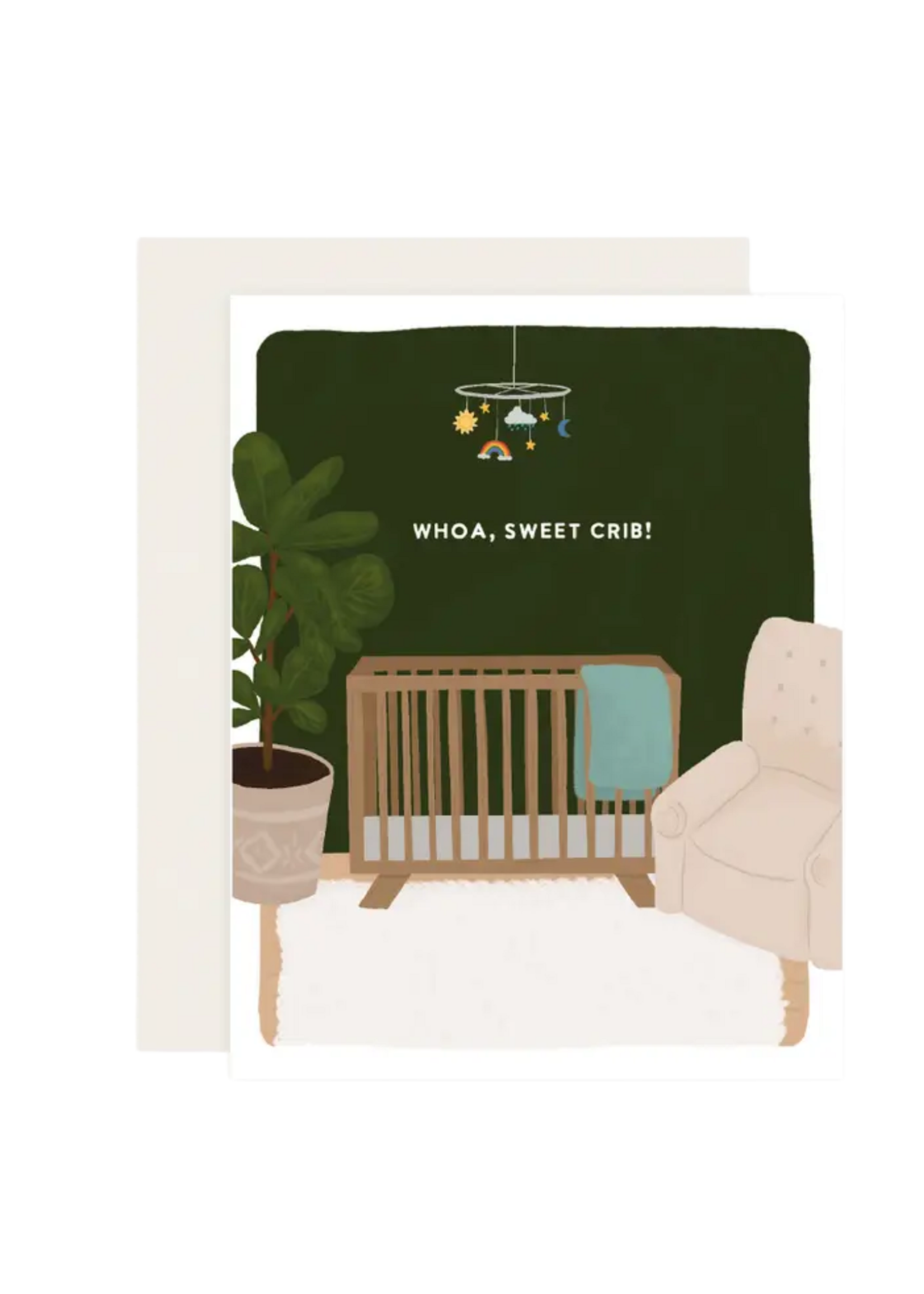 Slightly Stationery Baby Card - Sweet Crib