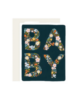 Slightly Stationery Baby Card - Floral Hello