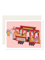 Slightly Stationery Birthday Card - Cable Car Dogs