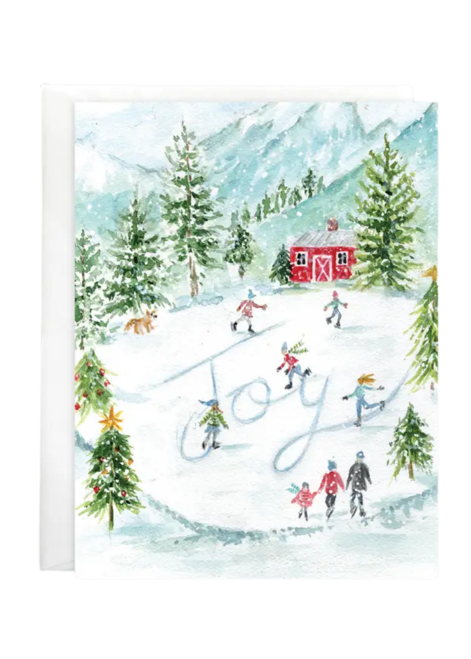 Gina B Designs Holiday Card - Joy Ice Skating