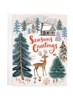 Gina B Designs Holiday Card - Little Cabin and Deer