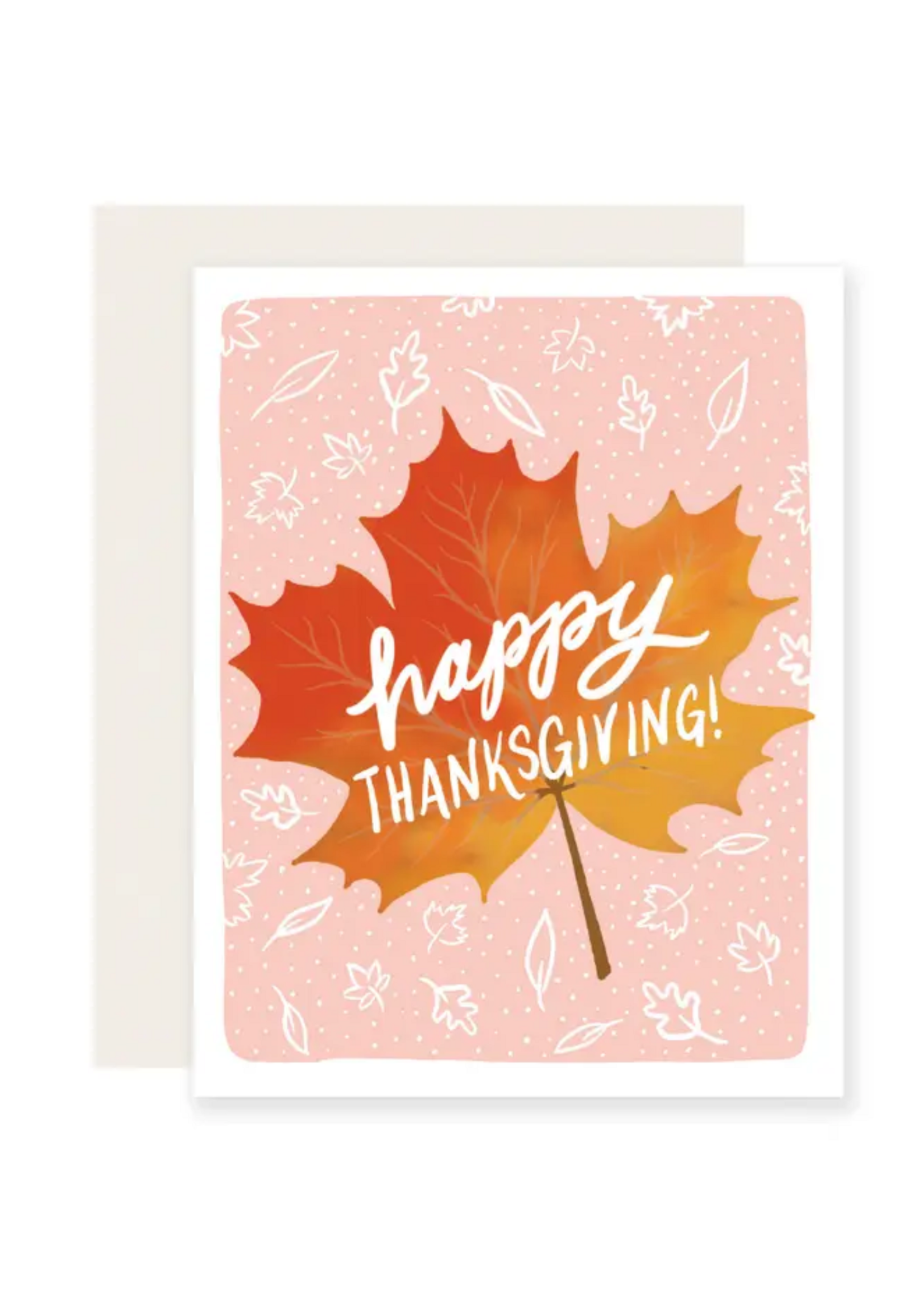 Slightly Stationery Thanksgiving Card - Maple Leaf
