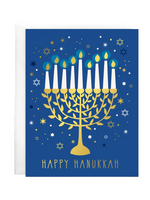 Gina B Designs Hannukah Card - Gold Menorah