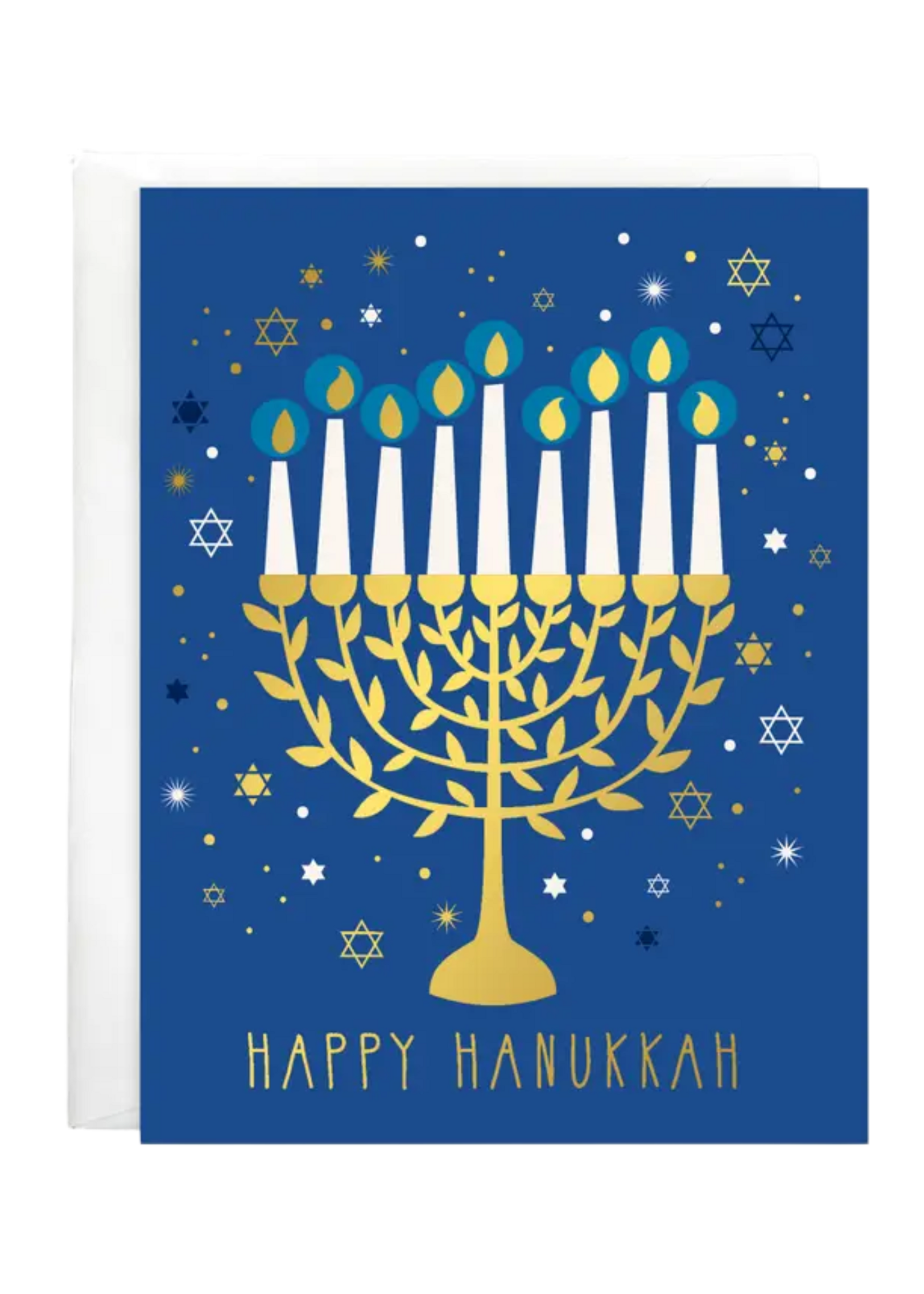 Gina B Designs Hannukah Card - Gold Menorah
