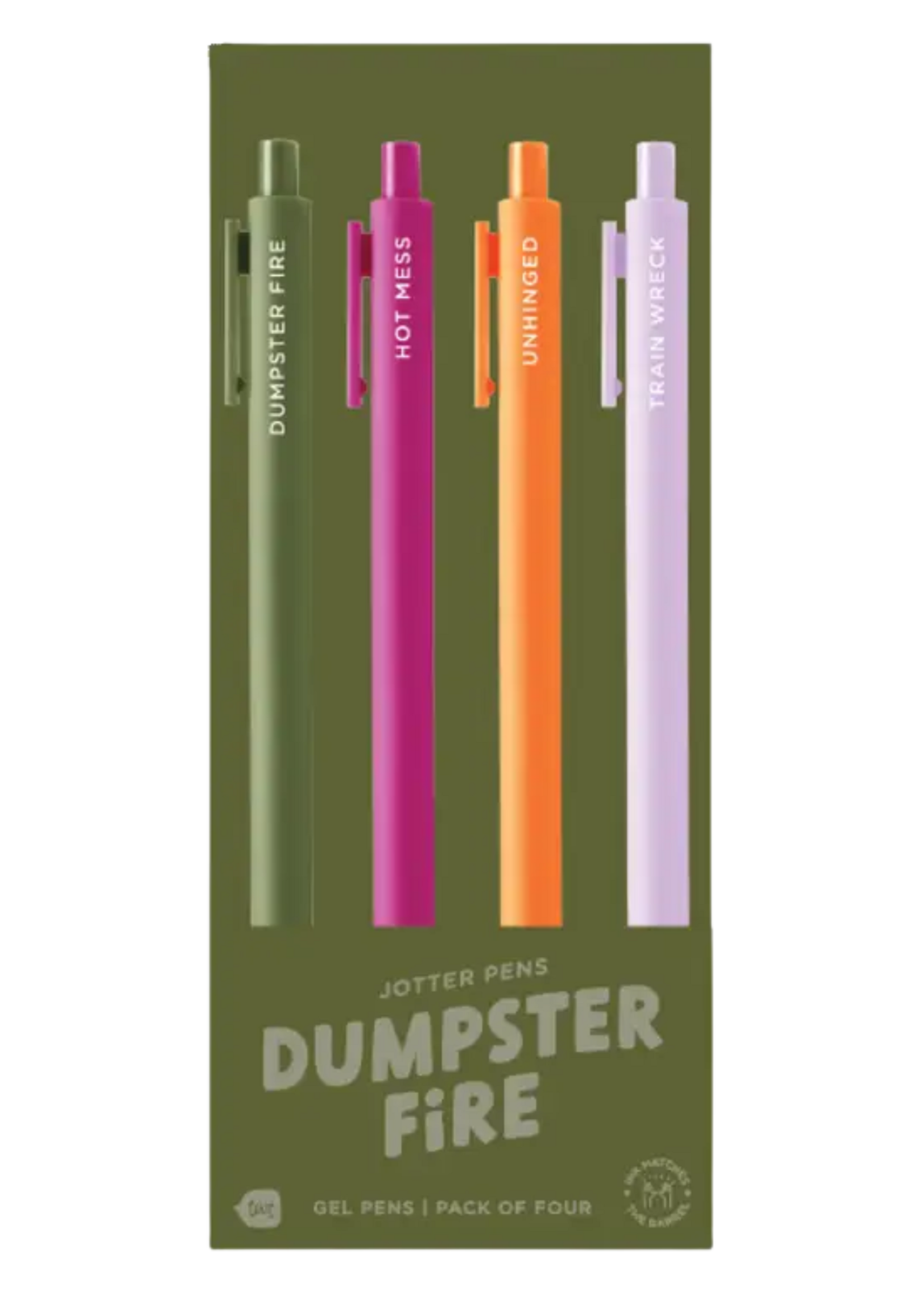 Talking Out of Turn Dumpster Fire Pen Set (Set Of 4)