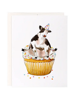 Liyana Studio Birthday Card -  Cupcake Cow
