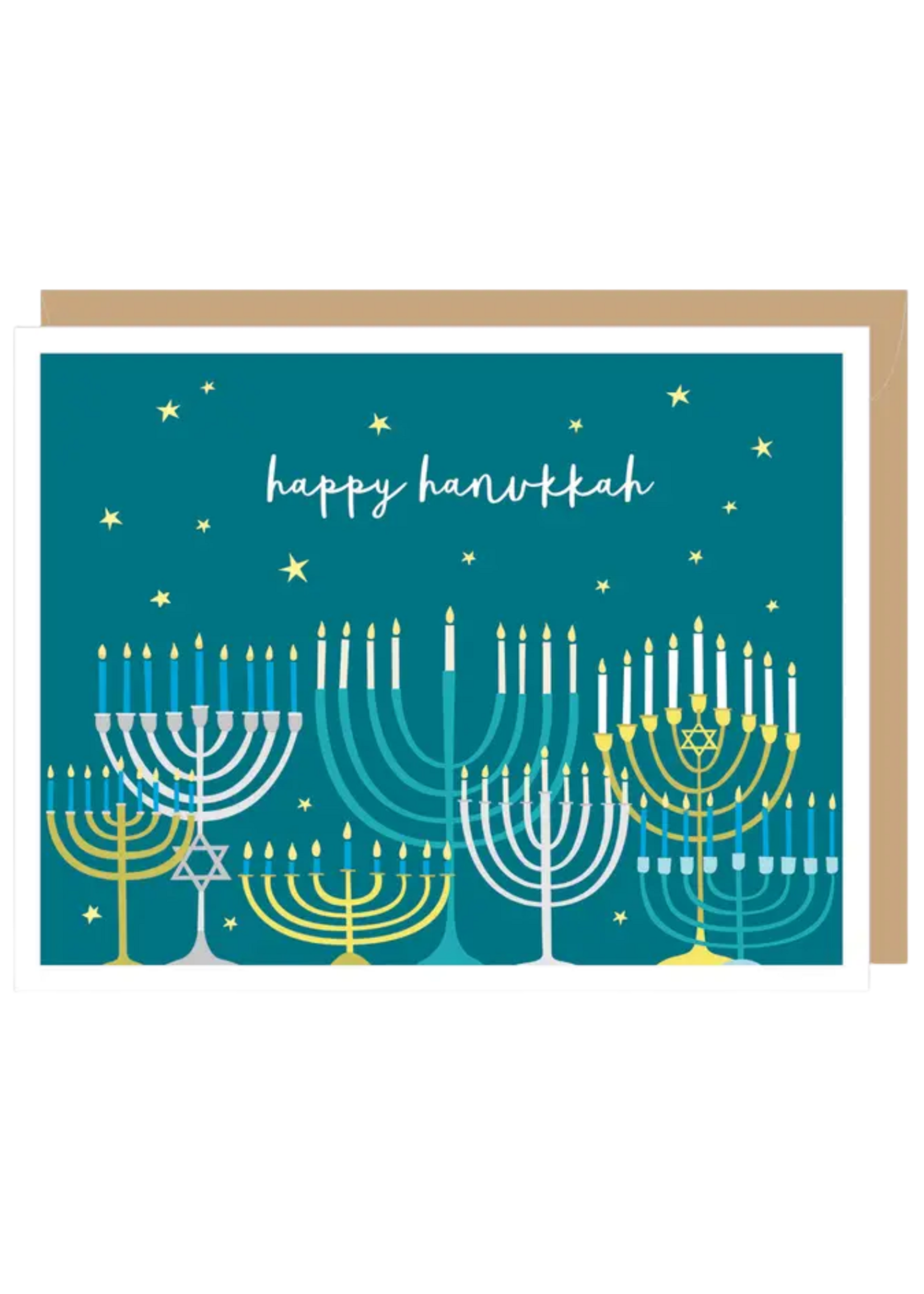 Apartment 2 Cards Hanukkah Card - Table of Menorahs
