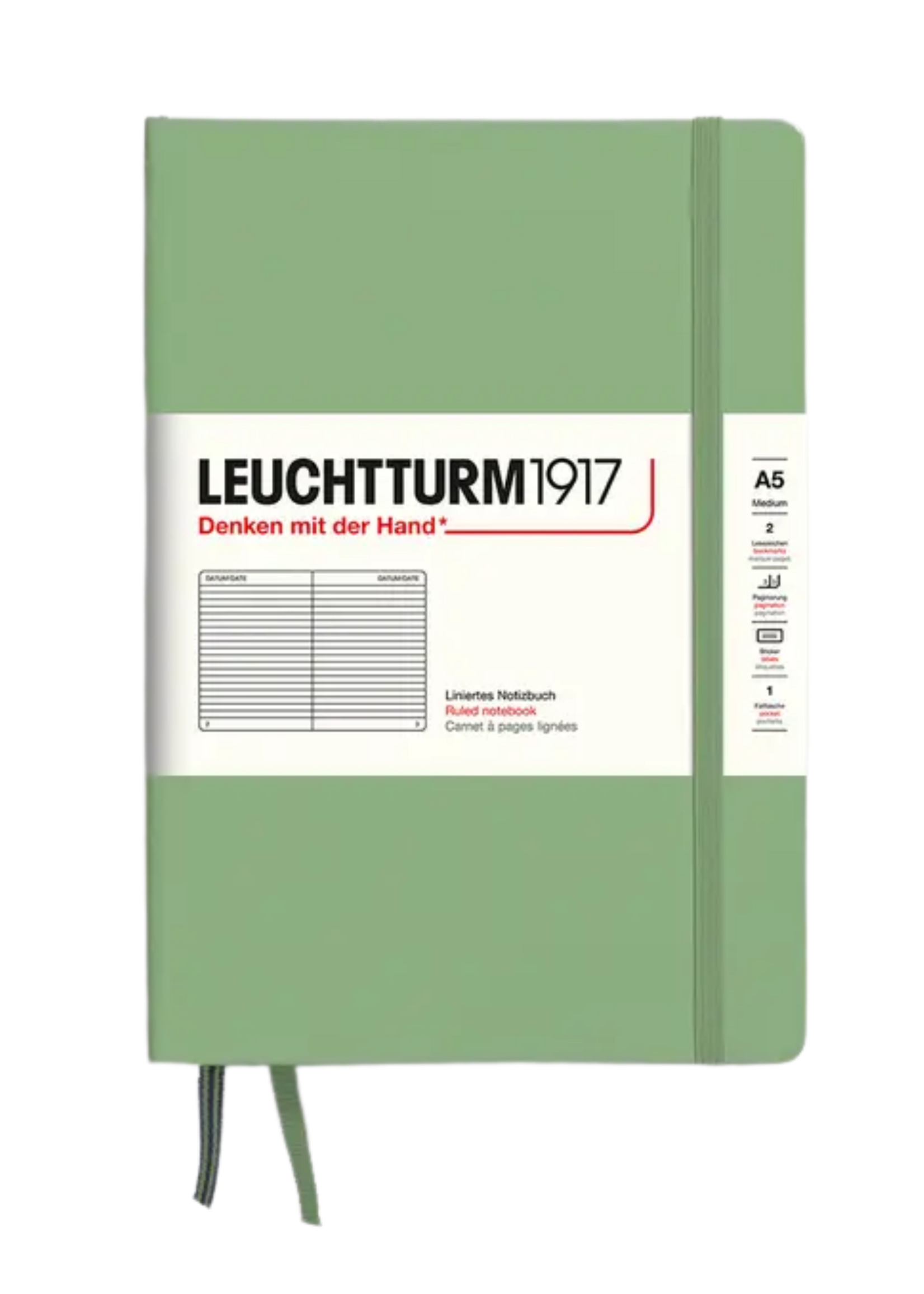 LEUCHTTURM1917 A5 Ruled Hard Cover Notebook