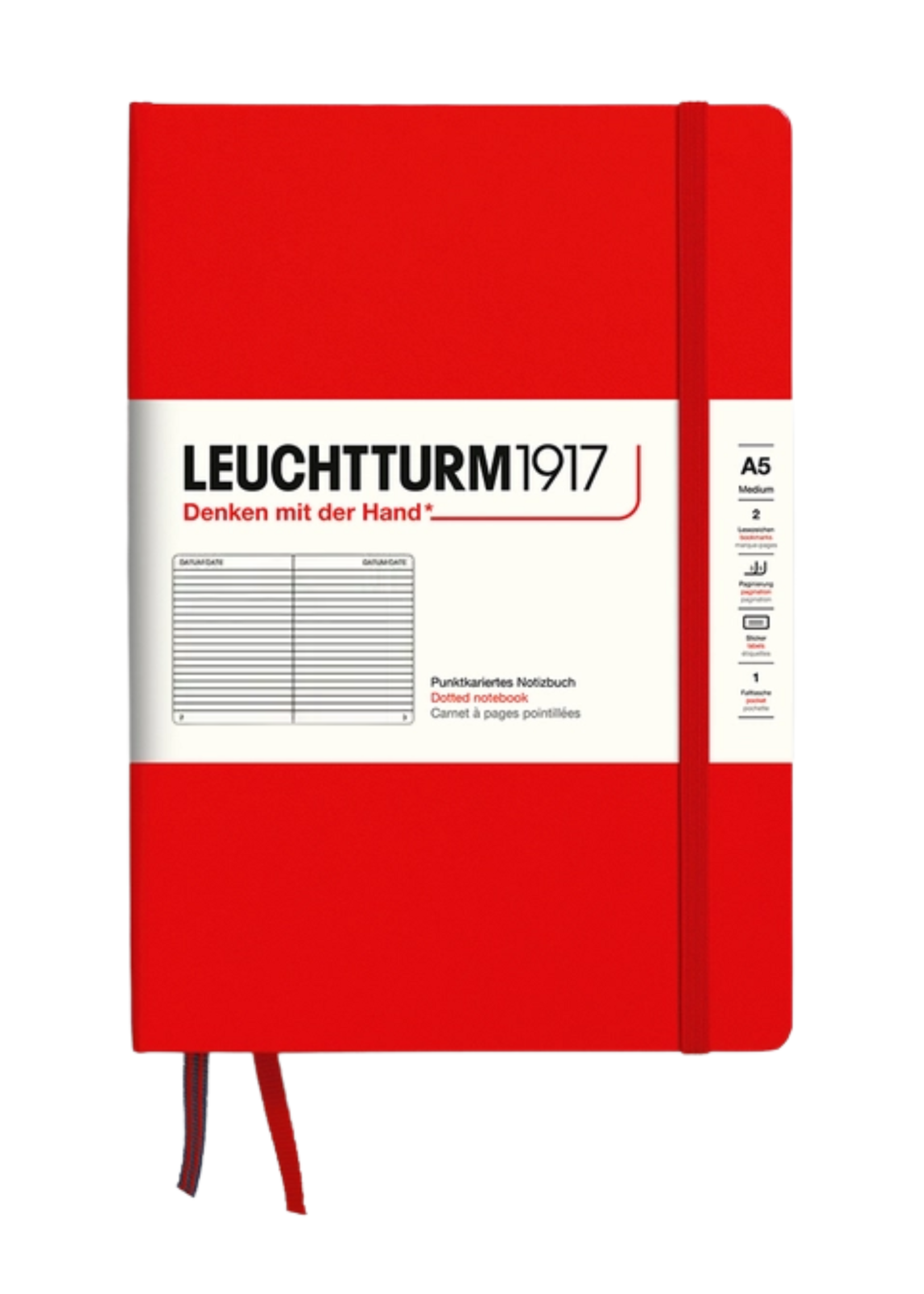 LEUCHTTURM1917 A5 Ruled Hard Cover Notebook