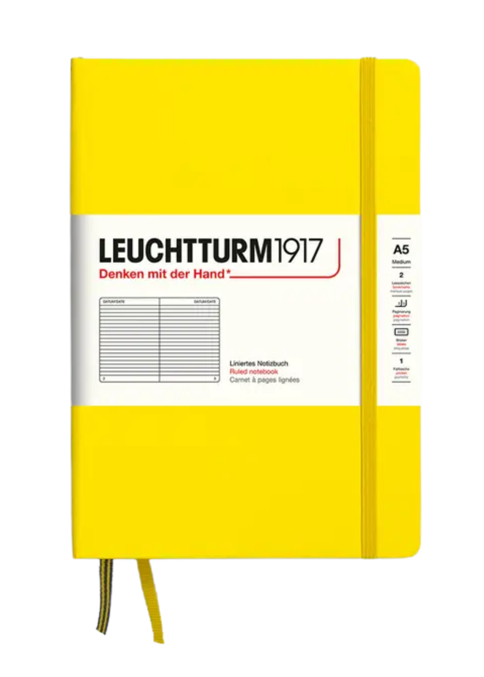 LEUCHTTURM1917 A5 Ruled Hard Cover Notebook