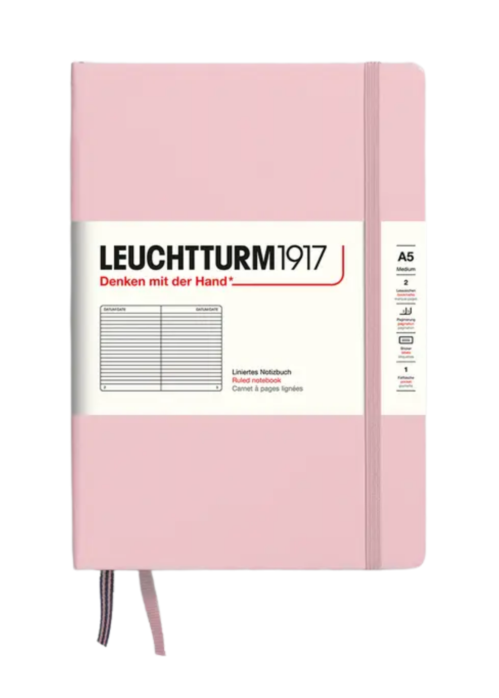 LEUCHTTURM1917 A5 Ruled Hard Cover Notebook