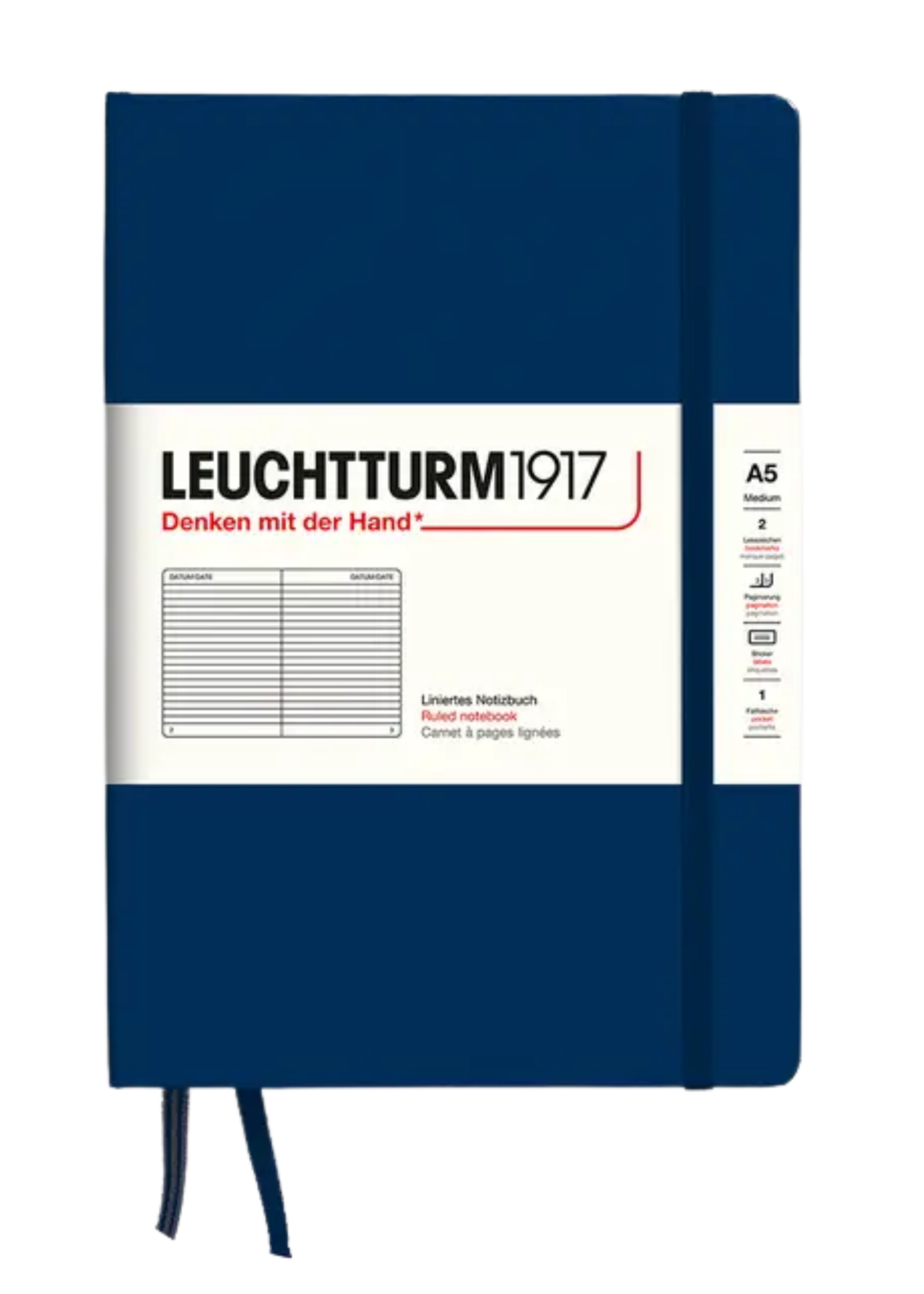 LEUCHTTURM1917 A5 Ruled Hard Cover Notebook