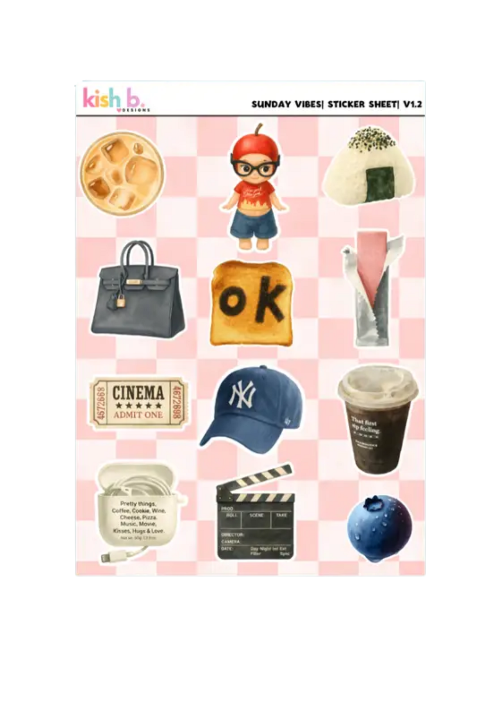 Kish B. Designs Sunday Vibes Sticker Sheet