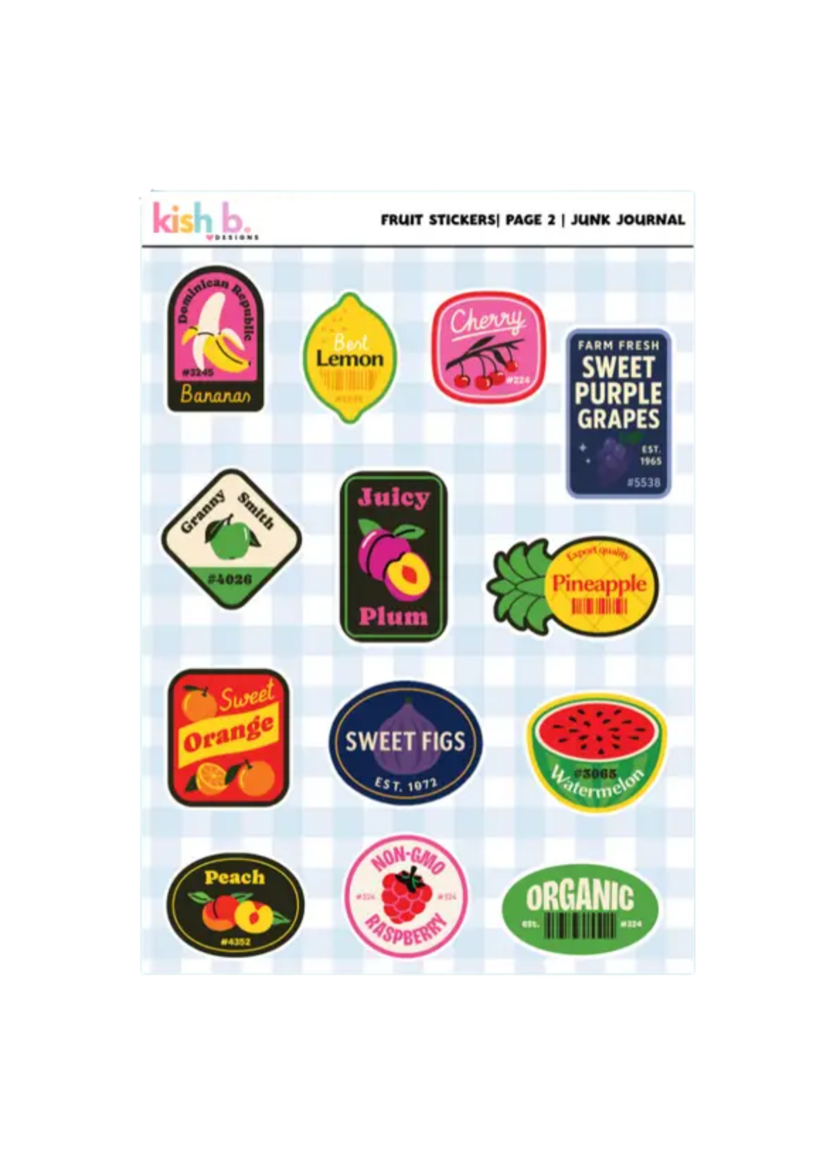 Kish B. Designs Fruit Sticker Sheet