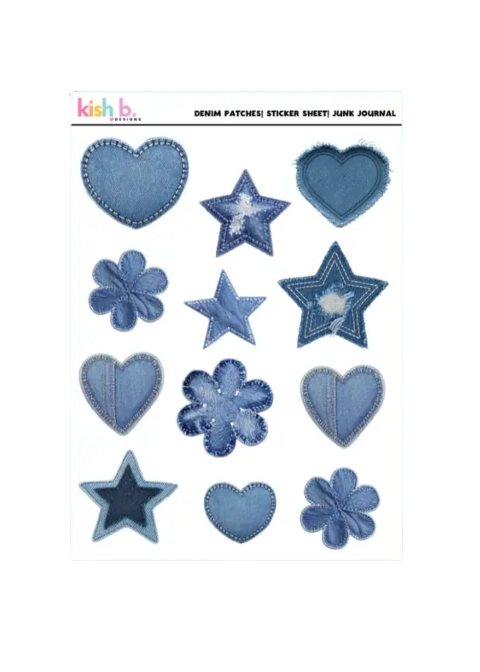 Kish B. Designs Denim Patches Sticker Sheet
