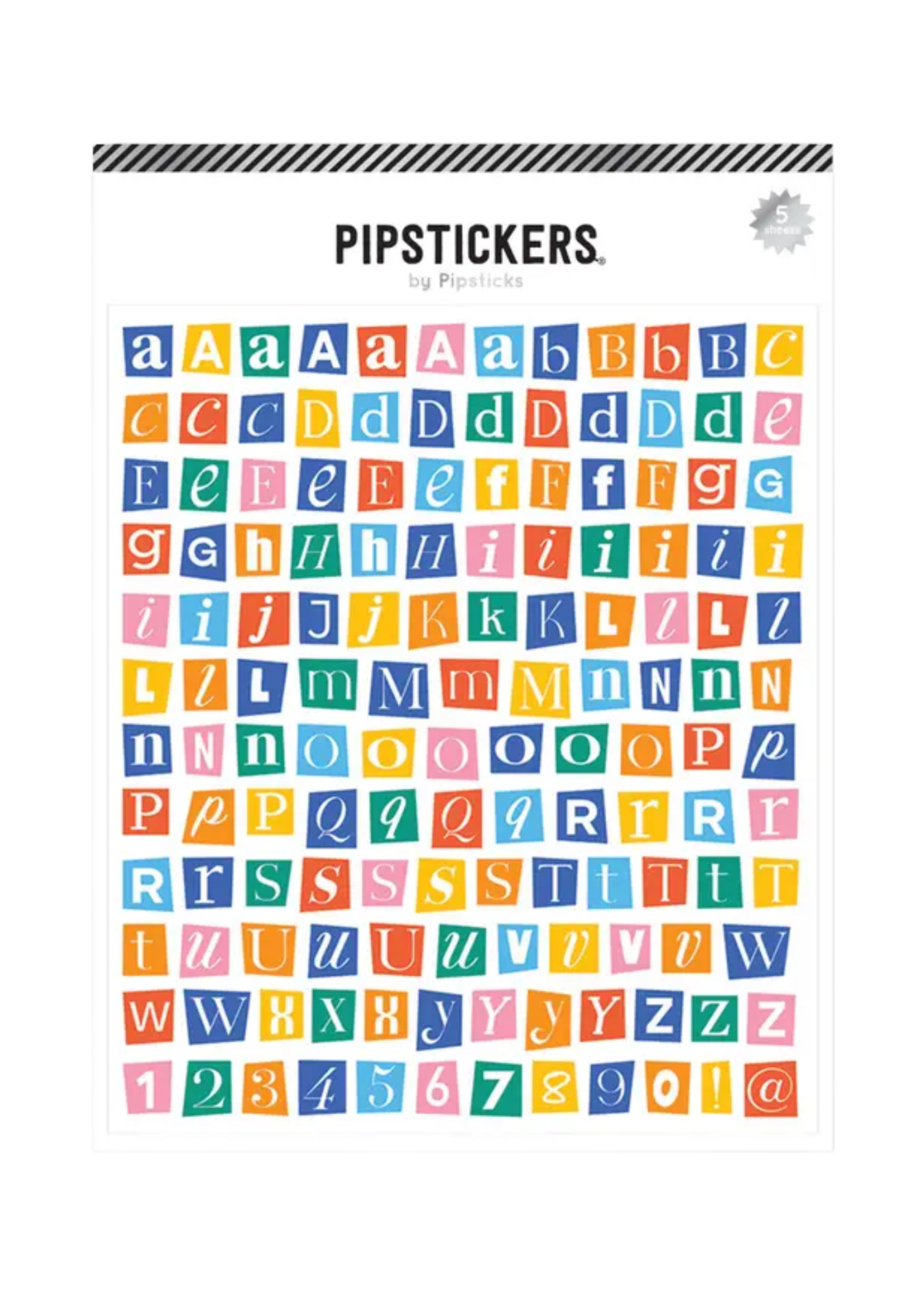 Pipsticks Mix And Mingle Alphabet Sticker Sheet Pack