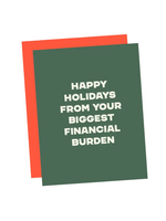 That's So Andrew Holiday Card - Biggest Financial Burden