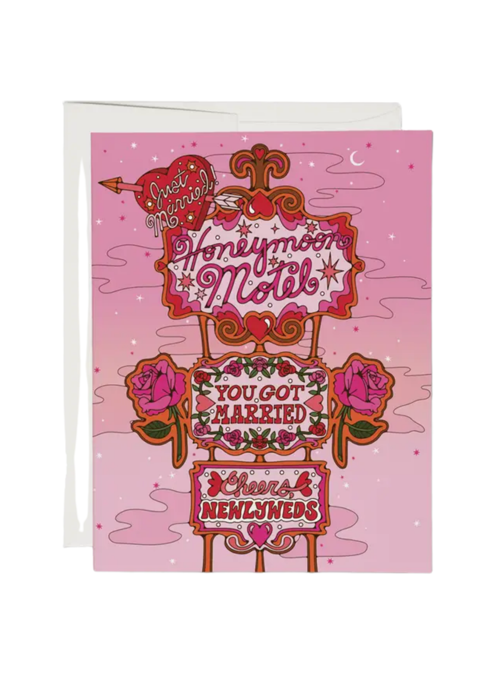 Red Cap Cards Wedding Card - Honeymoon Motel