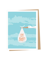 Apartment 2 Cards New Baby Card - Oh Baby! Stork