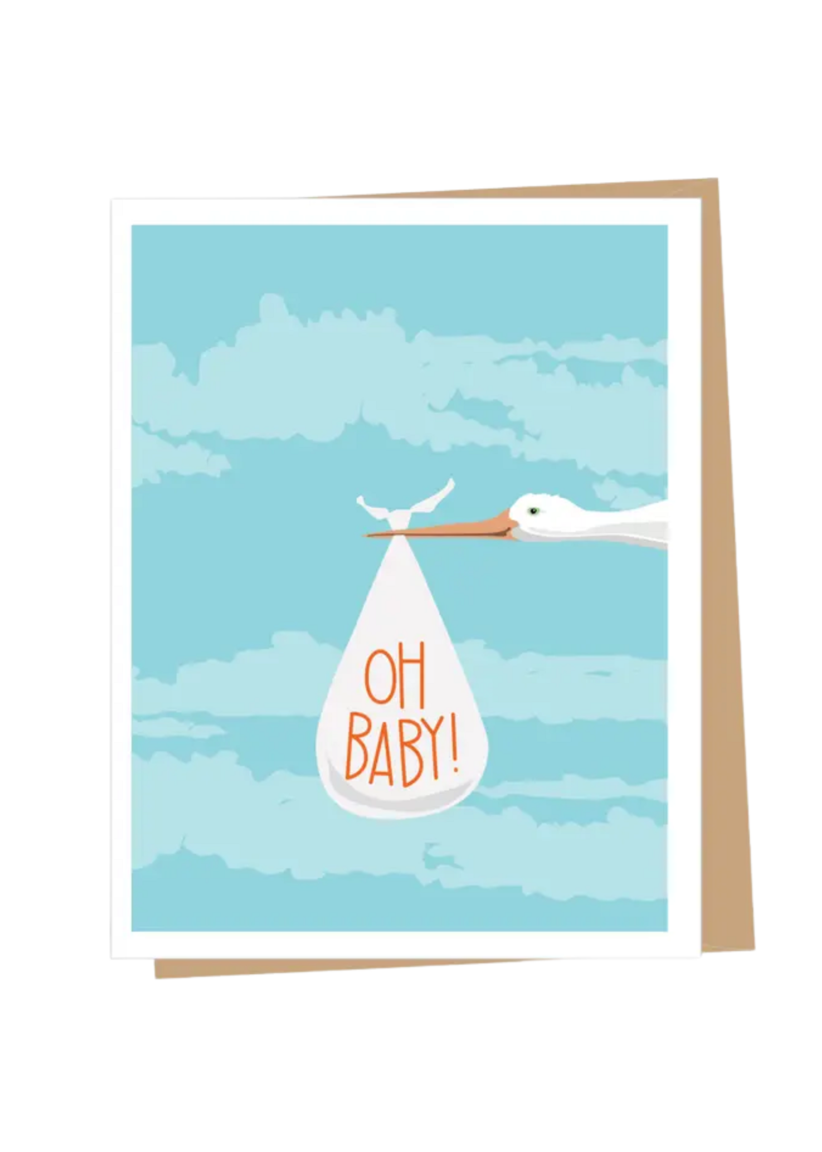 Apartment 2 Cards New Baby Card - Oh Baby! Stork