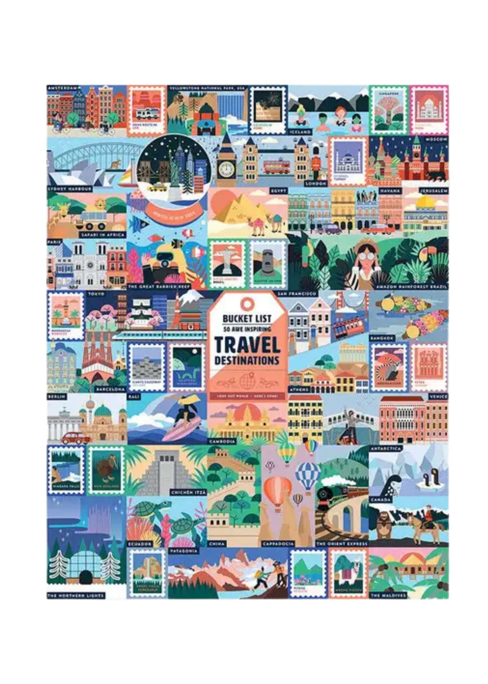 Chronicle Books Travel Destinations 1000 Piece Puzzle