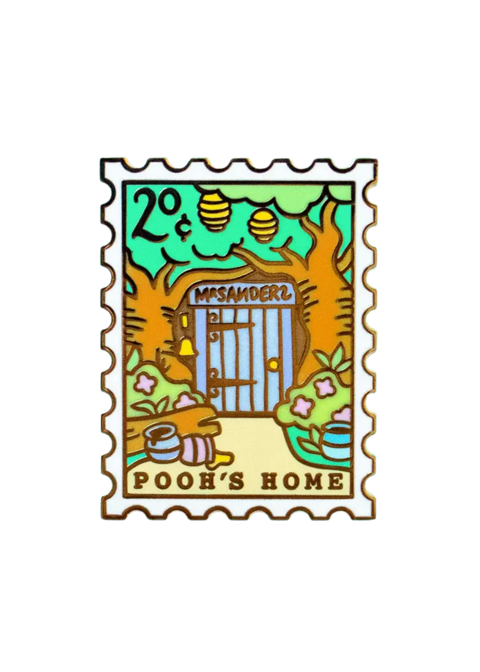 Joy Addict Pooh's Home Stamp Enamel Pin