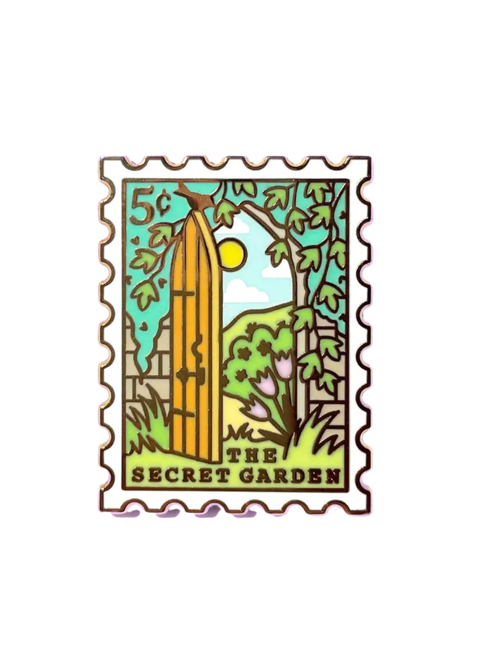 Joy Addict Secret Garden Stamp Enamel Pin
