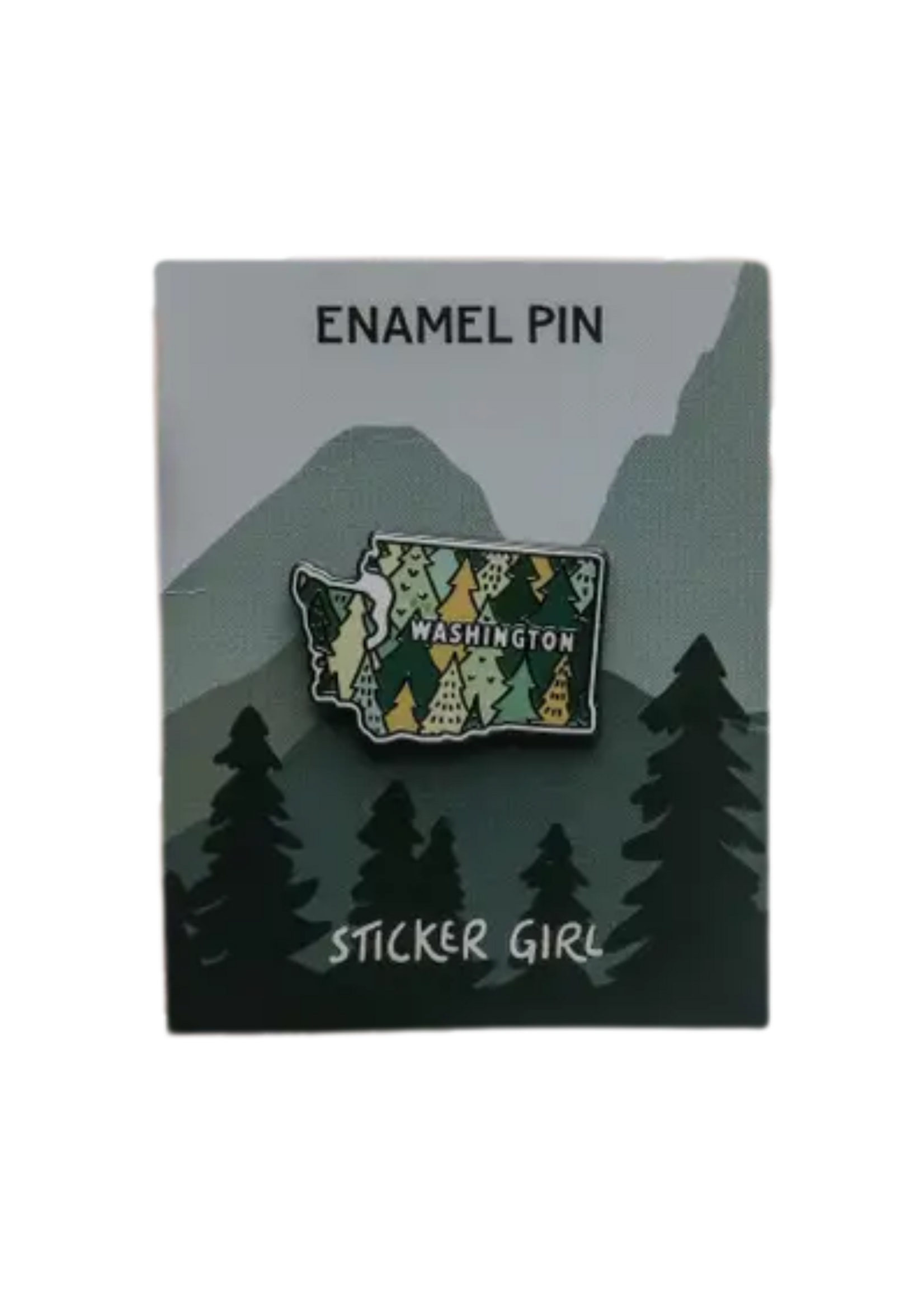 Sticker Girl Washington State Trees Enamel Pin