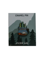 Sticker Girl Coffee and the Outdoors Enamel Pin