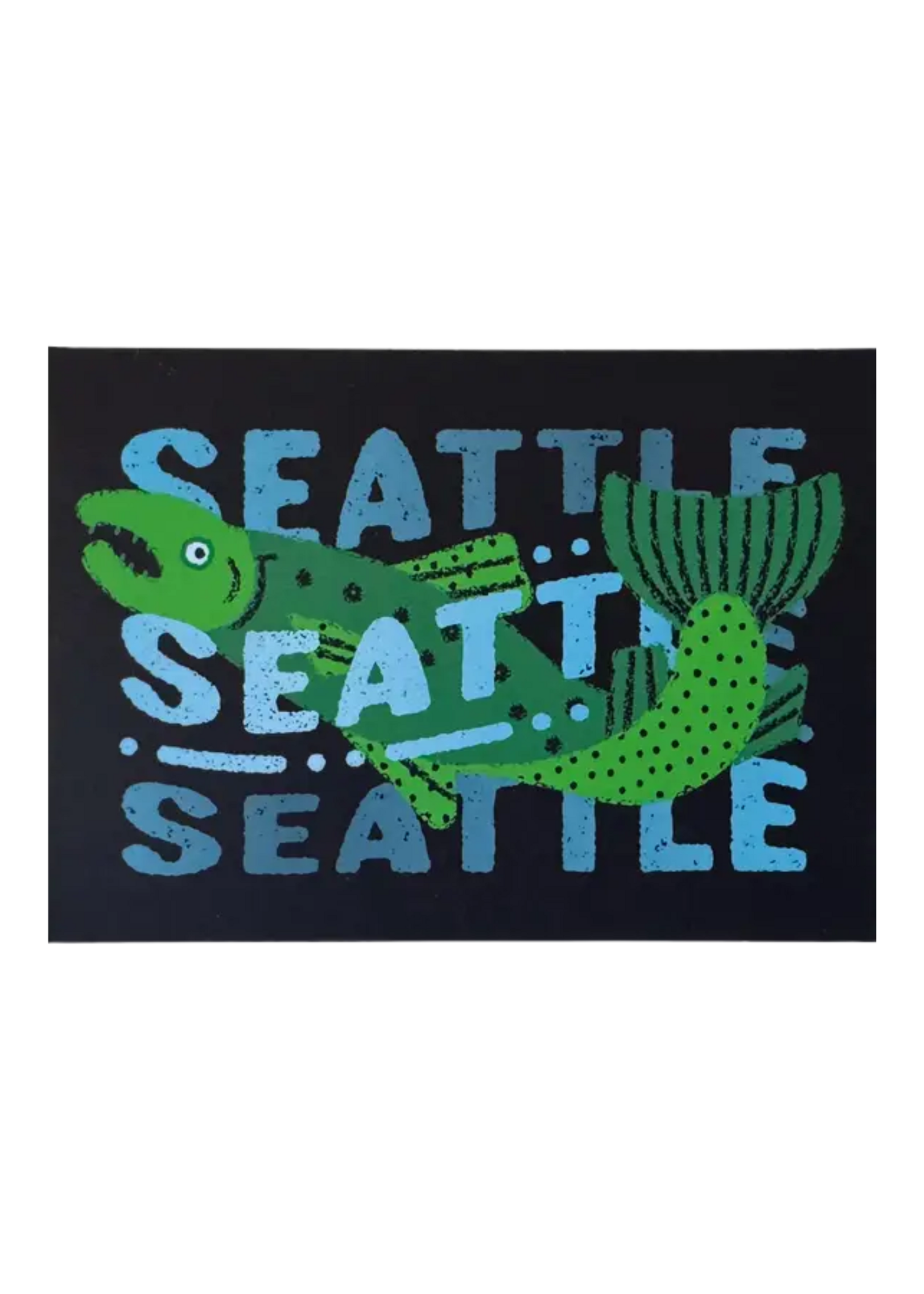 Wug Prints Splash Salmon and Waves Postcard