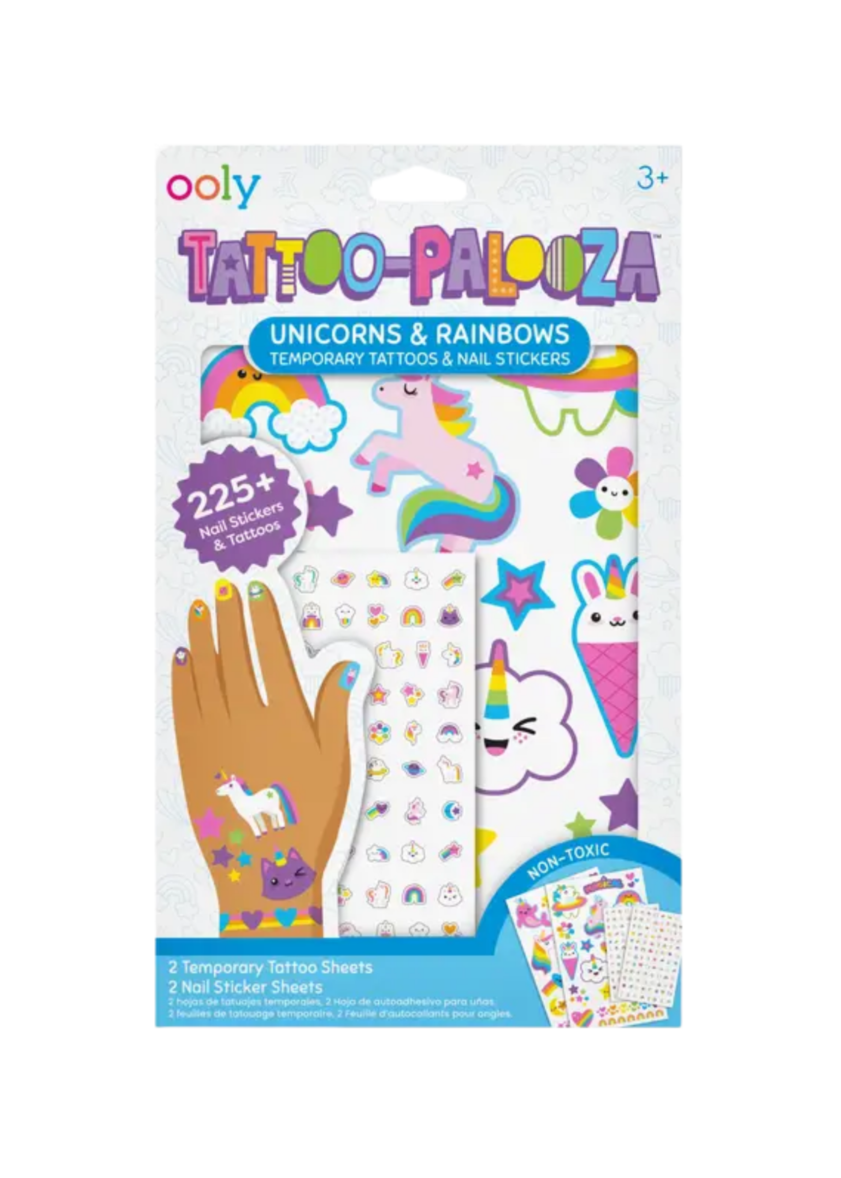 Ooly Unicorns and Rainbows Temporary Tattoo and Nail Stickers