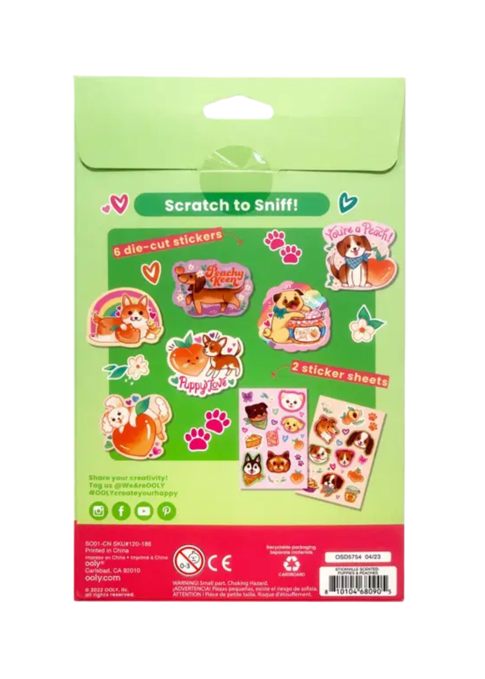 Ooly Puppies & Peaches Scented Stickers