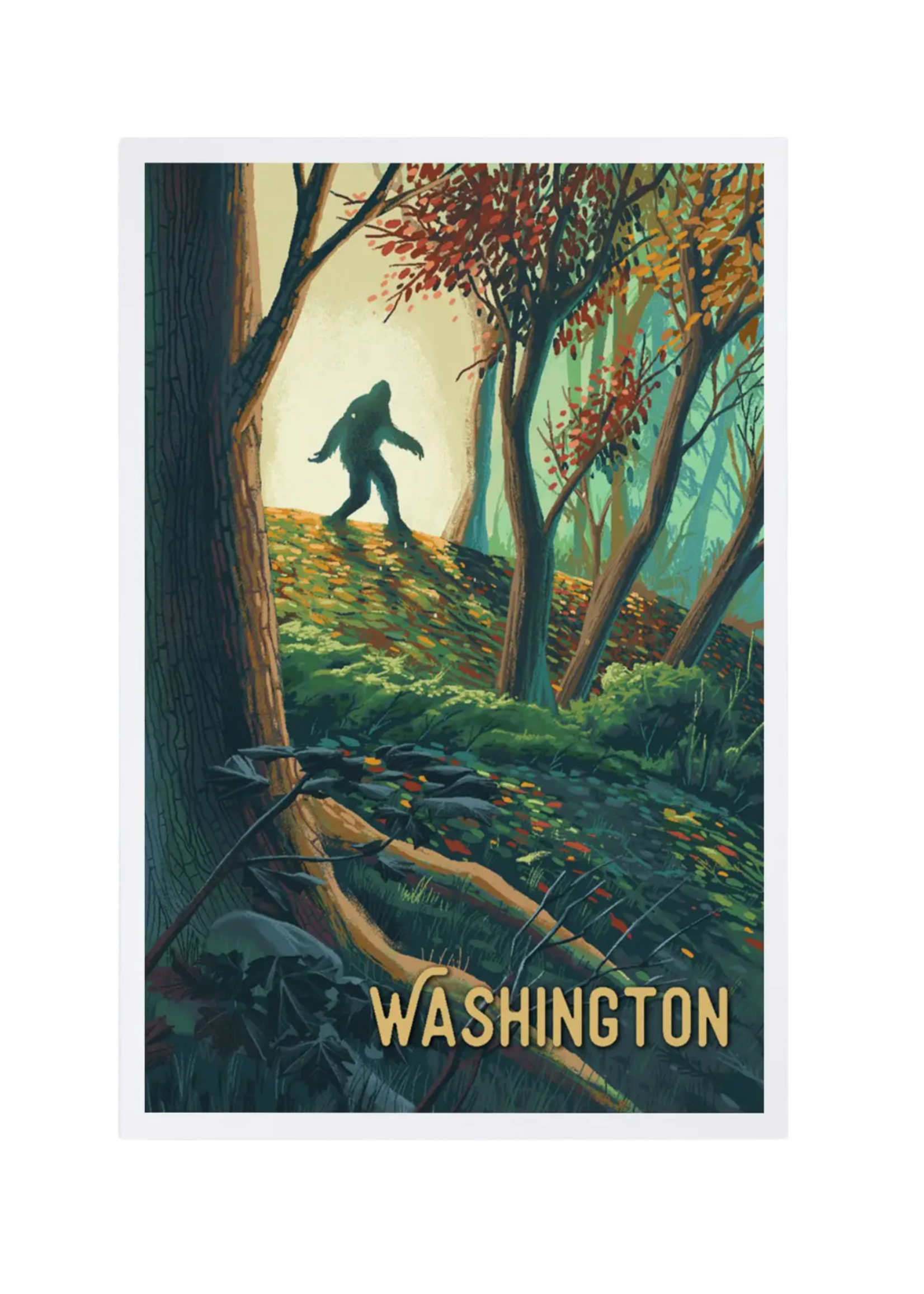 Lantern Press Wandering Bigfoot Postcard