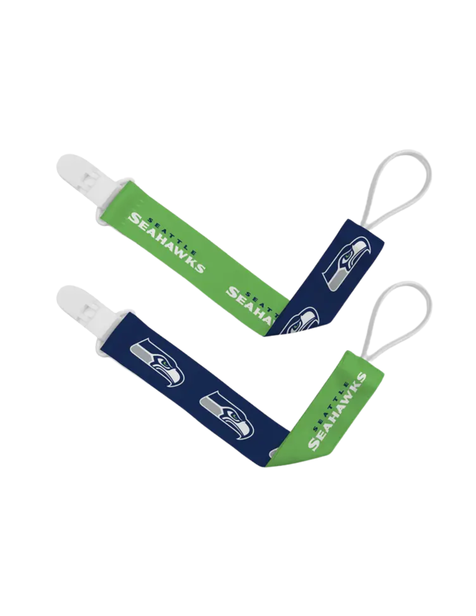Seahawks Pacifiers Seattle Seahawks - Pacifier Clip 2-Pack - Portage Bay Goods
