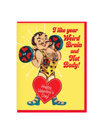 Smitten Kitten Valentine's Day Card - Weird Brain & Hot Body