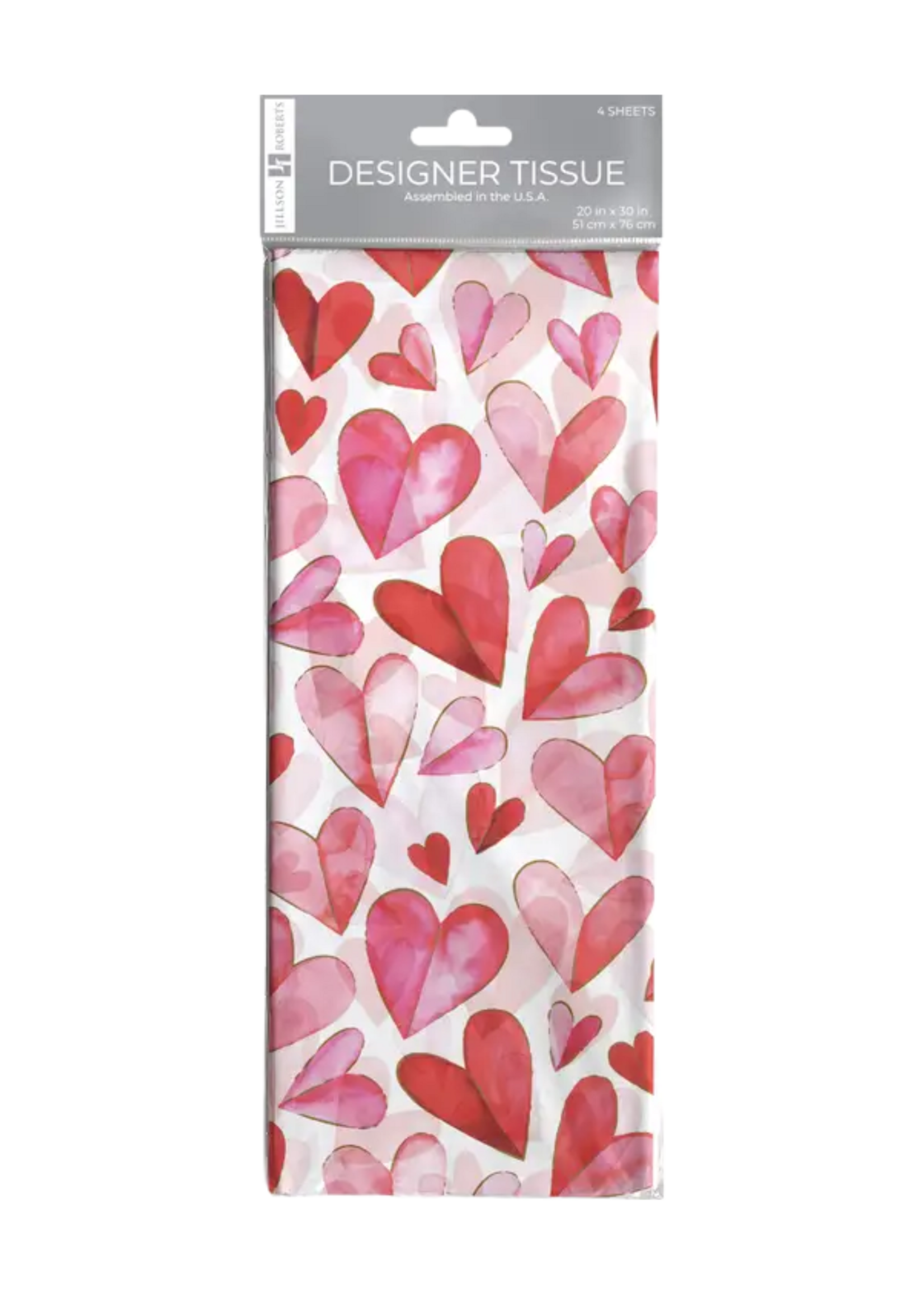 Jillson & Roberts Folded Hearts Tissue Paper