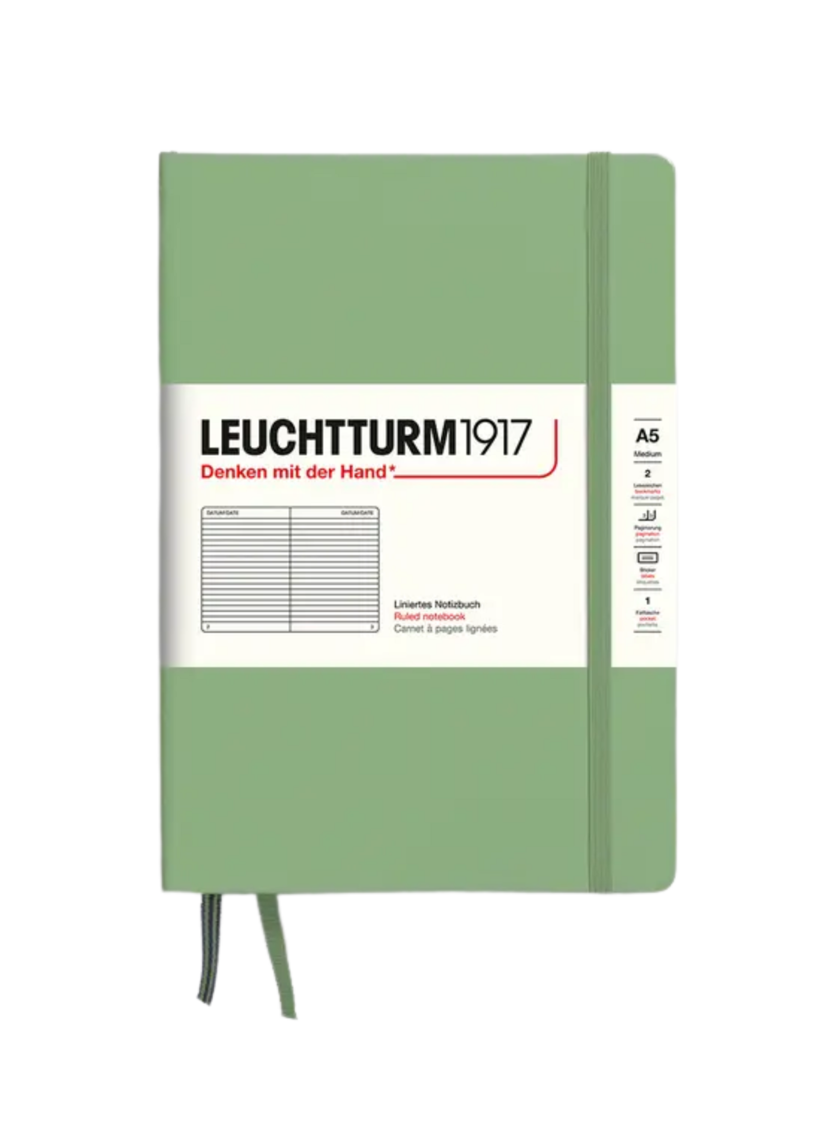 LEUCHTTURM1917 A5 Ruled Hard Cover Notebook