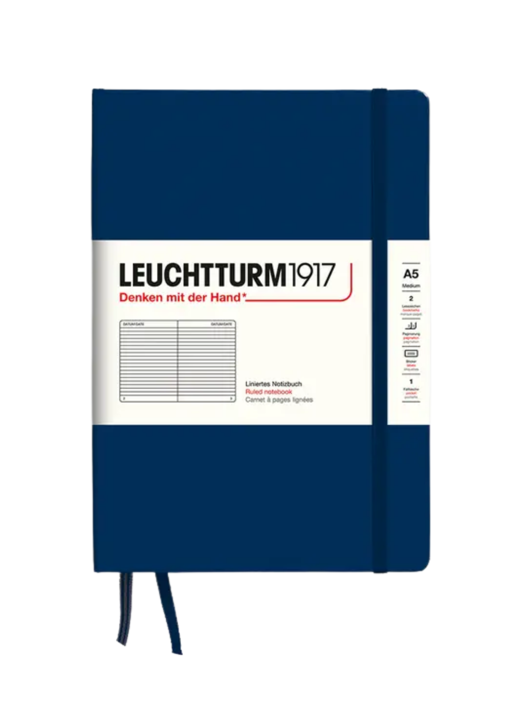 LEUCHTTURM1917 A5 Ruled Hard Cover Notebook