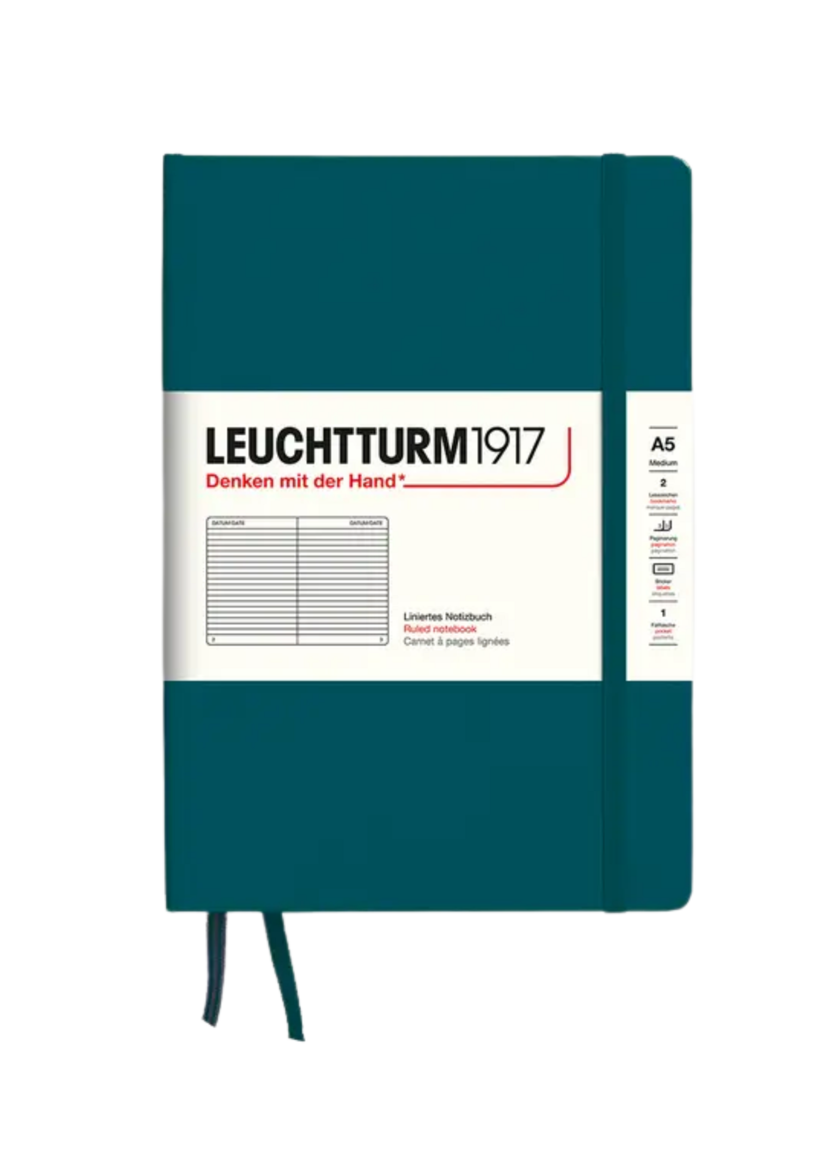 LEUCHTTURM1917 A5 Ruled Hard Cover Notebook