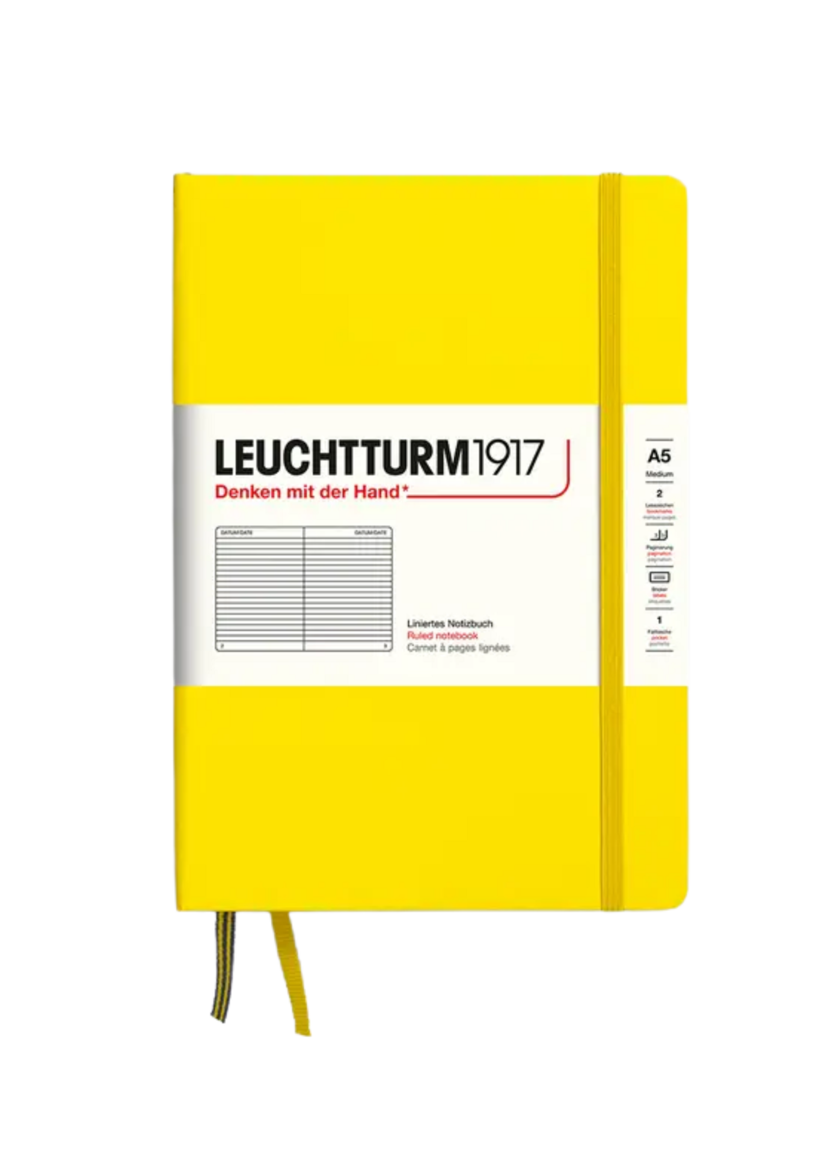 LEUCHTTURM1917 A5 Ruled Hard Cover Notebook