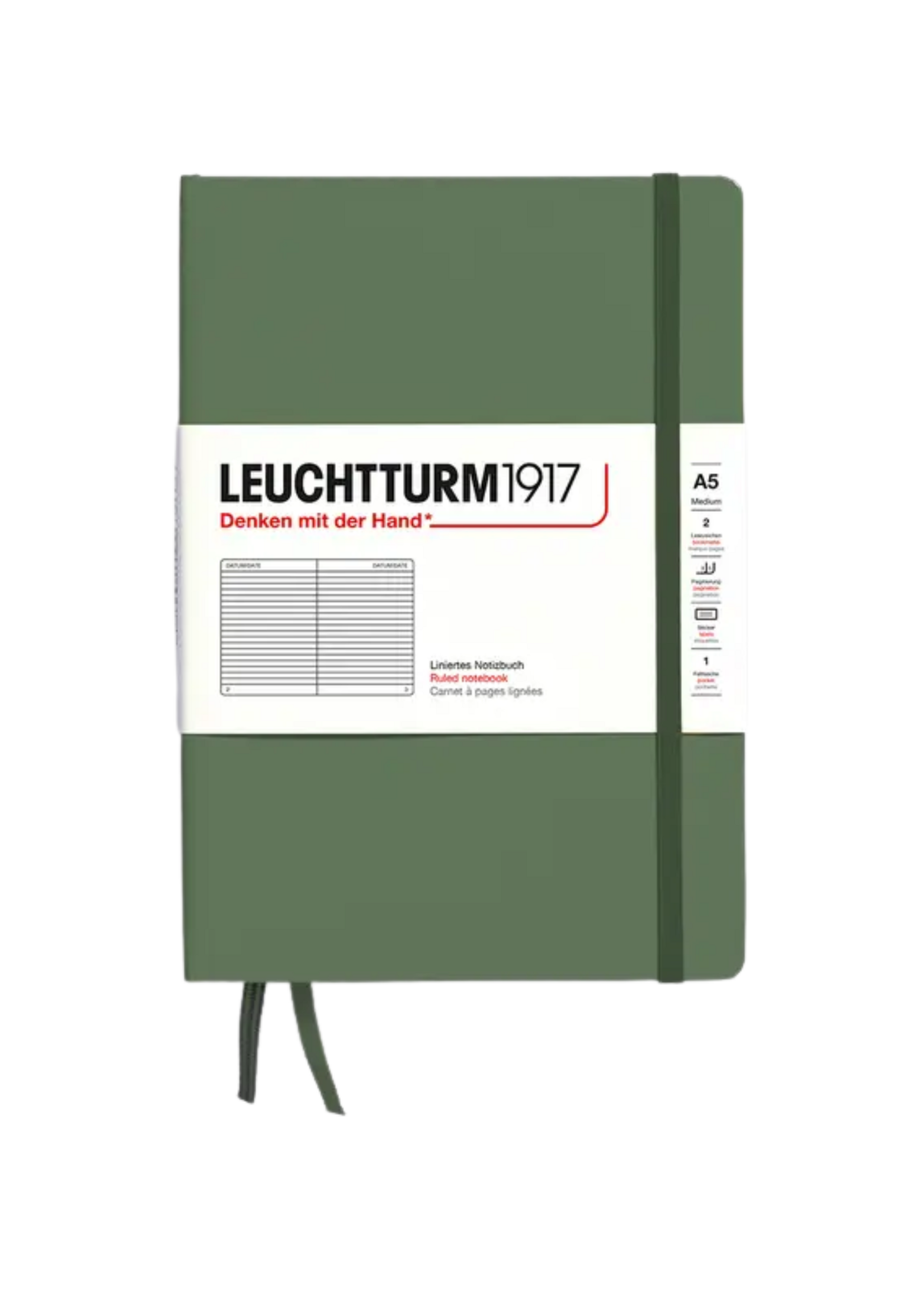 LEUCHTTURM1917 A5 Ruled Hard Cover Notebook